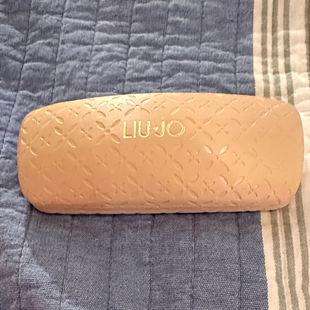 Liu Jo Embossed eye glass or sunglasses Case. color is like light blush pink.